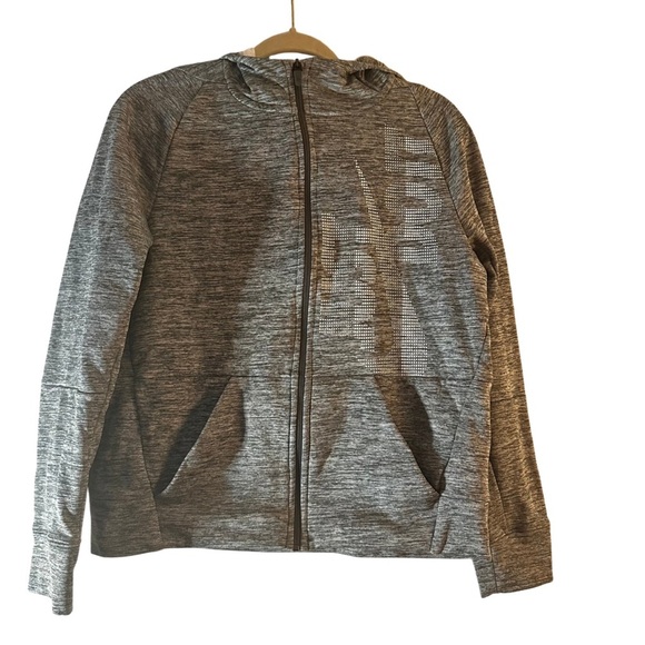 Nike Dri-FIT Full Zip Hoodie Kids XL Gray Performance Jacket - Picture 1 of 13